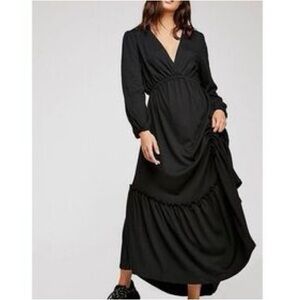 Free People Beach Size XS Fabulous Black Pismo Maxi Dress Excellent
